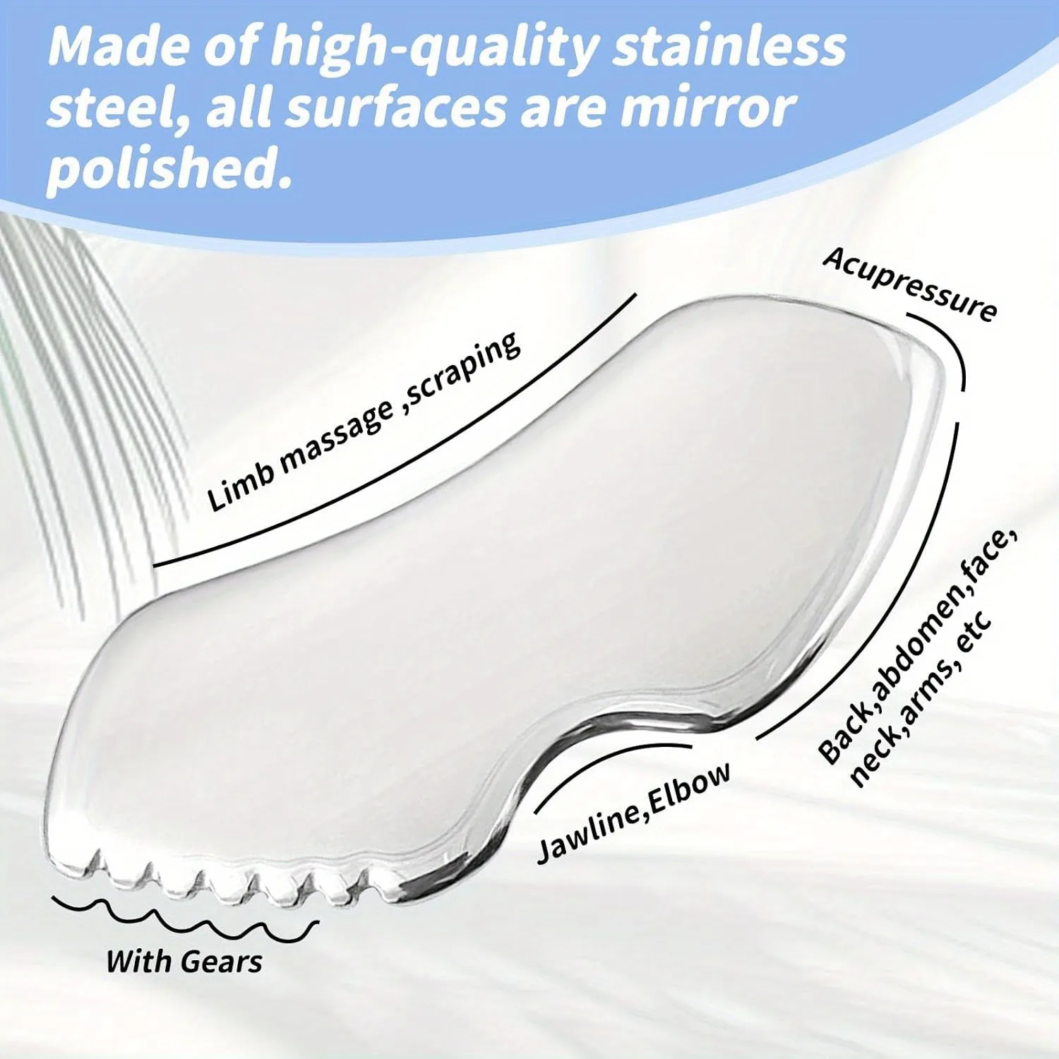 Gua sha de acero inoxidable para rostro y cuerpo, foto 6
